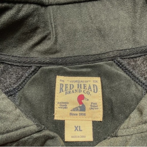 Red Head Sweater Mens XL Gray Quarter Snap Pullover 100% Polyester Outdoors - Picture 2 of 7